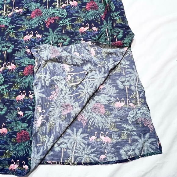 Vineyard Vines Textured Button Front Kaftan Sleeveless Dress Tropical Navy Small - Picture 8 of 14